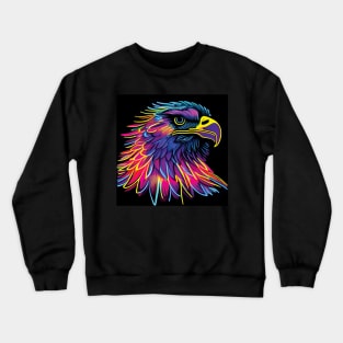 Bald Eagle in Luminous Rainbow Colours Crewneck Sweatshirt
